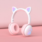 Glowing Cute LED Cat Ear Bluetooth Headphones  with Mic